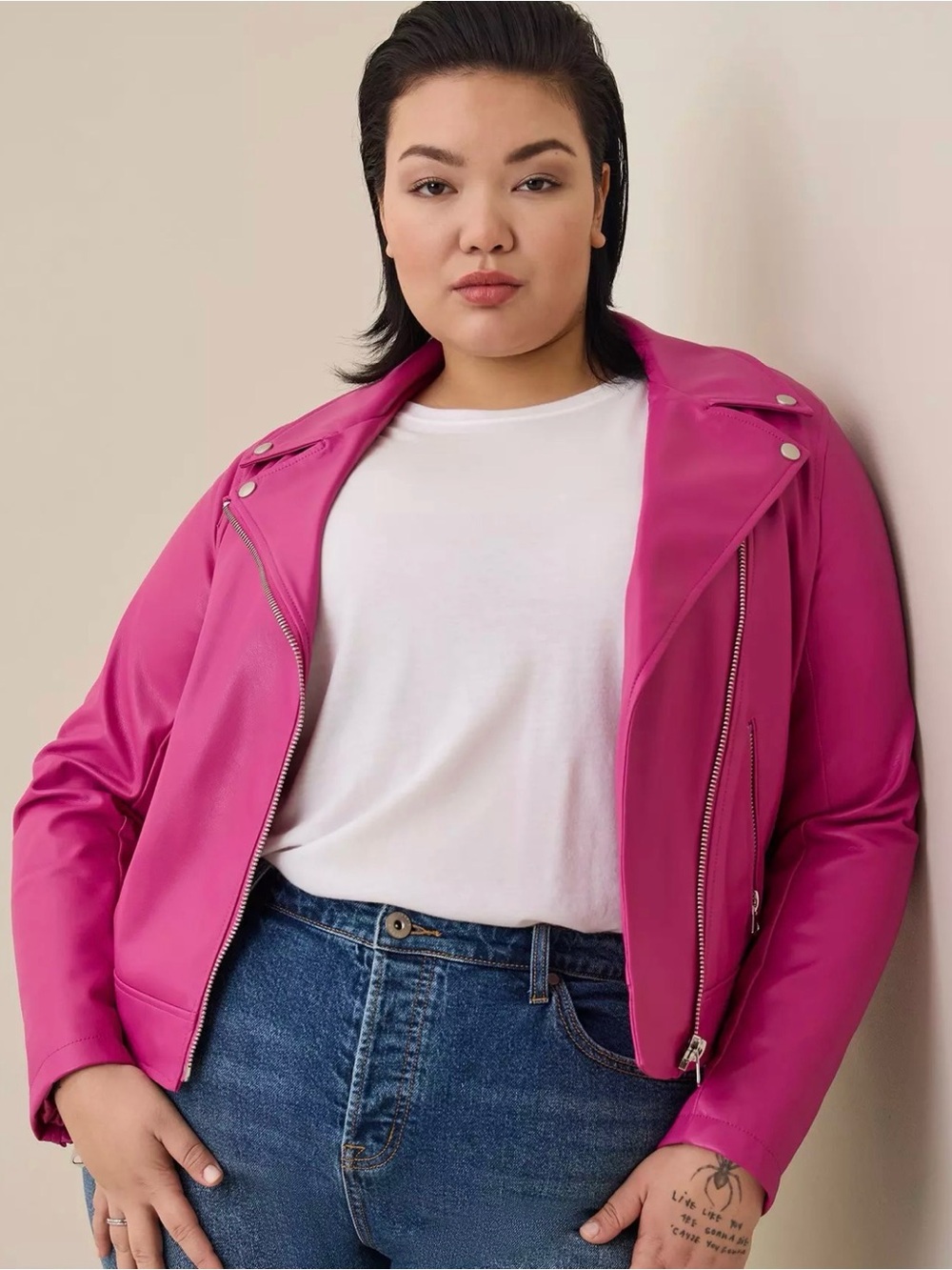 Torrid Hot Pink Moto Jacket - Women's Faux Leather Biker Jacket 16/18